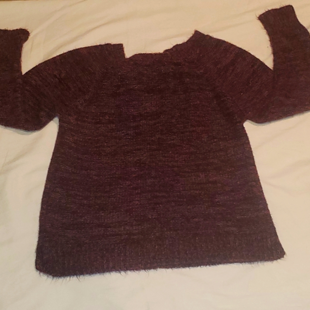 LOFT sweater purple. Bow